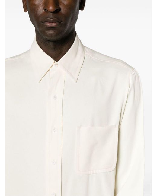 Sandro Overhemd Met Satijnen Afwerking Met Puntige Kraag in het White voor heren