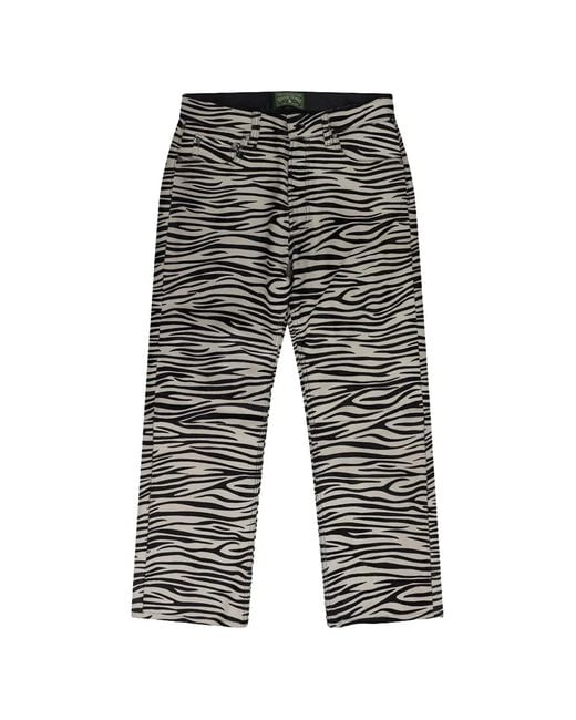 DENIM TEARS Gray Zebra-Pattern Straight Trousers for men