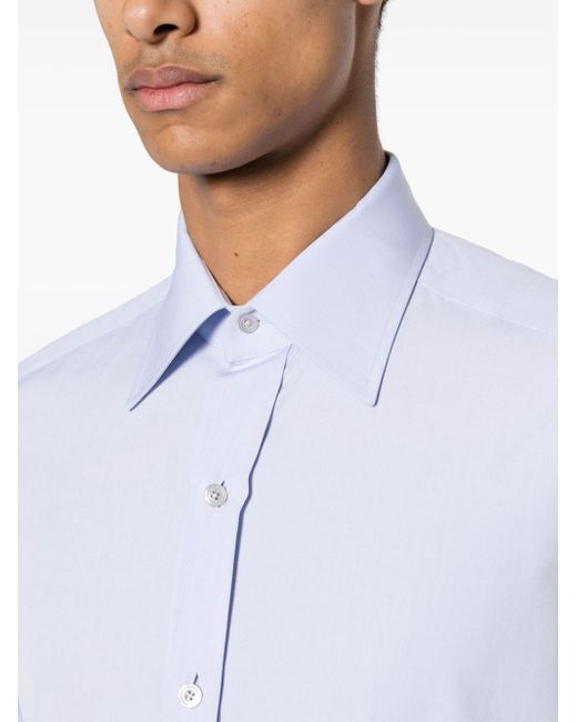 Tom Ford Blue Long-sleeve Cotton Shirt for men