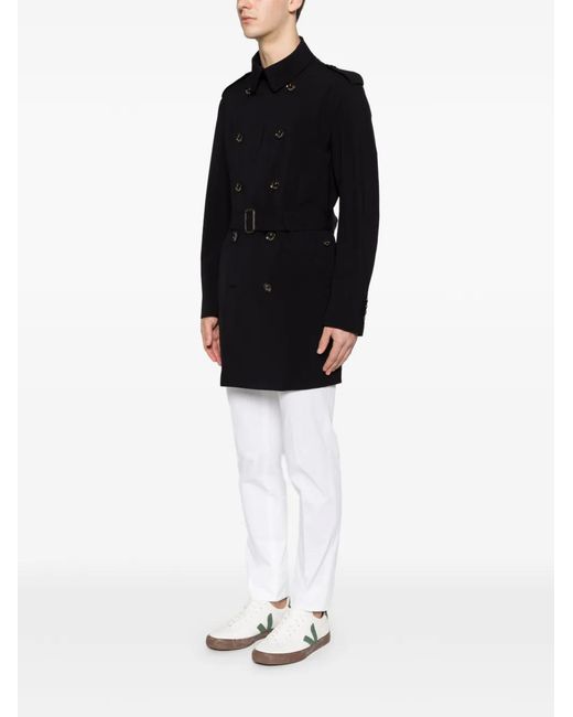 Montecore Black Buttoned Belted Coat for men