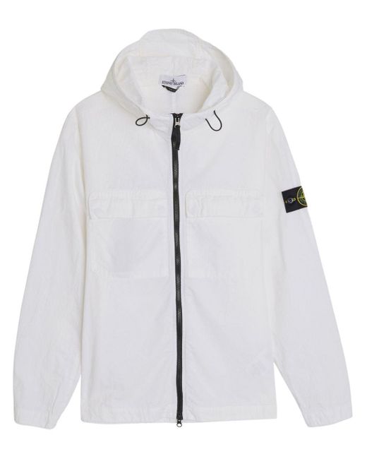 Stone Island Gray Compass-patch Cotton Hooded Jacket for men