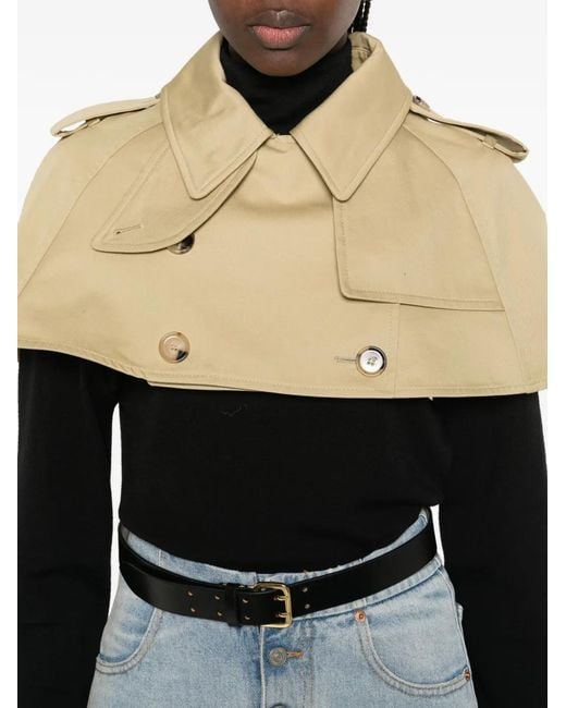 Burberry Natural Cropped-Jacke Mit Kragen
