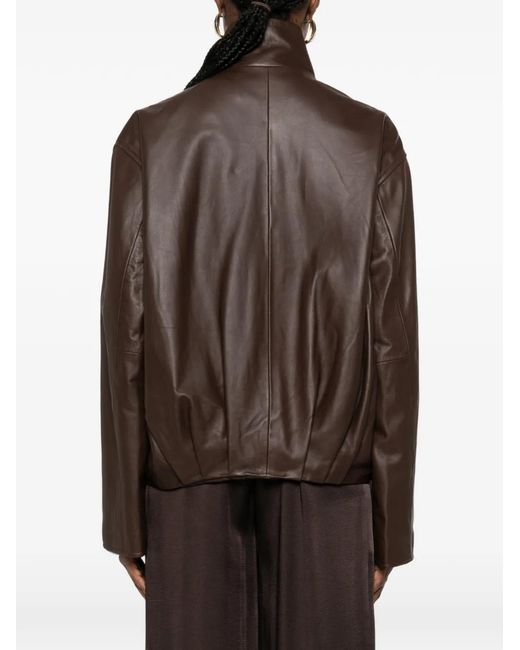 Arma Brown Dahila Funnel-Neck Jacket