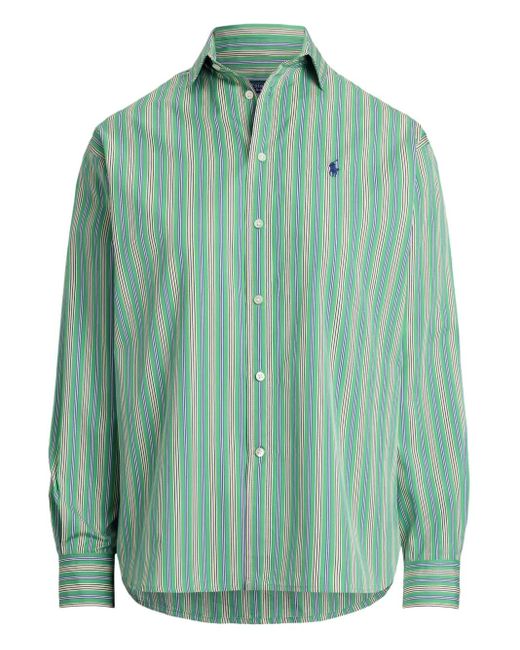 Polo Ralph Lauren Green Striped Button-Up Shirt
