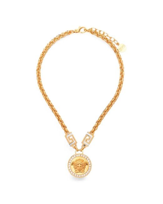 Versace Metallic Medusa Greca Necklace
