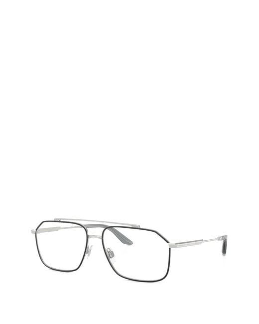 Dolce & Gabbana White Geometric-Frame Glasses for men