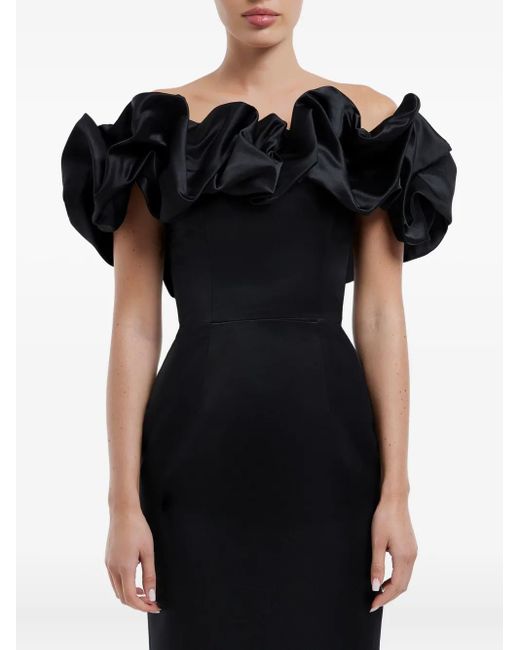 POST MERIDIEM Black Meringue Midi Dress