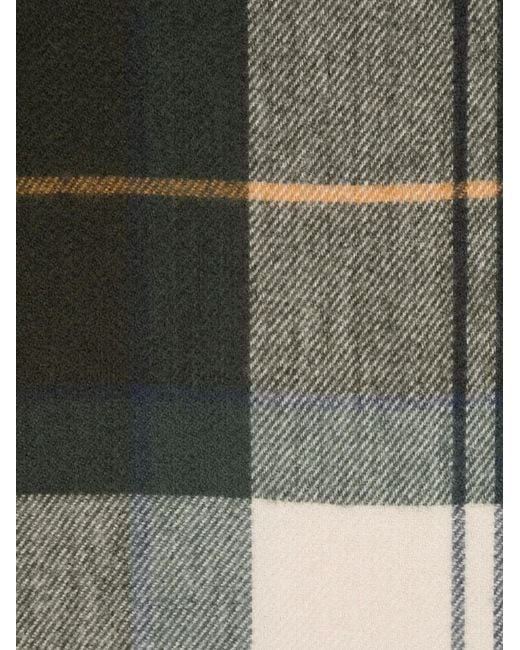 Barbour Gray Fringed Checked Scarf