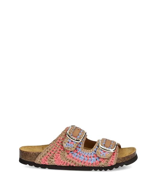 Scholl Brown Noelle Buckle Sandals