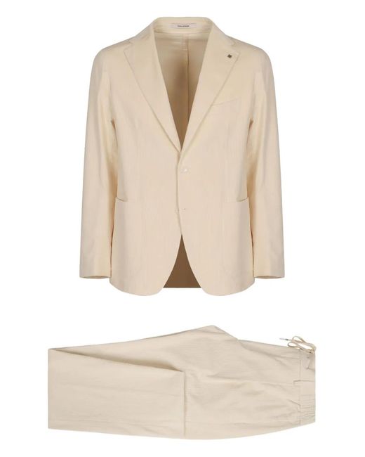 Tagliatore Natural Two-Button Textured-Effect Suit for men
