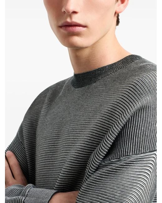 Pull En Coton À Design Nervuré ARMANI EXCHANGE pour homme en coloris Gray