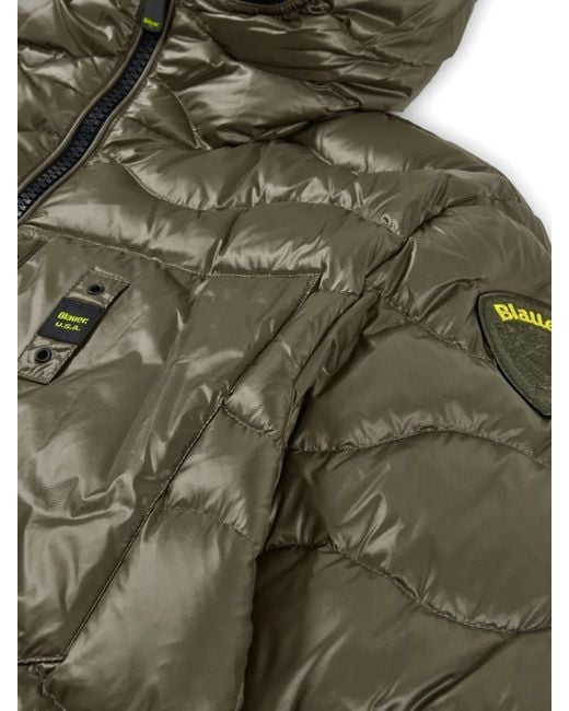 Plumífero Con Parche Del Logo Blauer de hombre de color Green