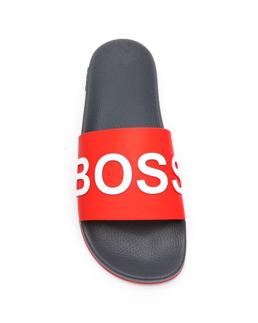 BOSS by HUGO BOSS Slippers in het Rood voor - Lyst