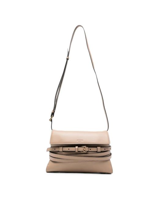 Moschino White Tie Me Belt-Detail Shoulder Bag