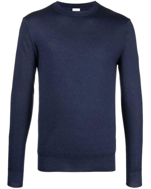 Aspesi Blue Fine-Knit Slim-Cut Jumper for men