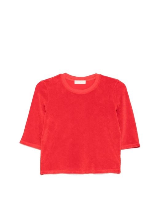Suzie Kondi Red Terry-Cloth T-Shirt
