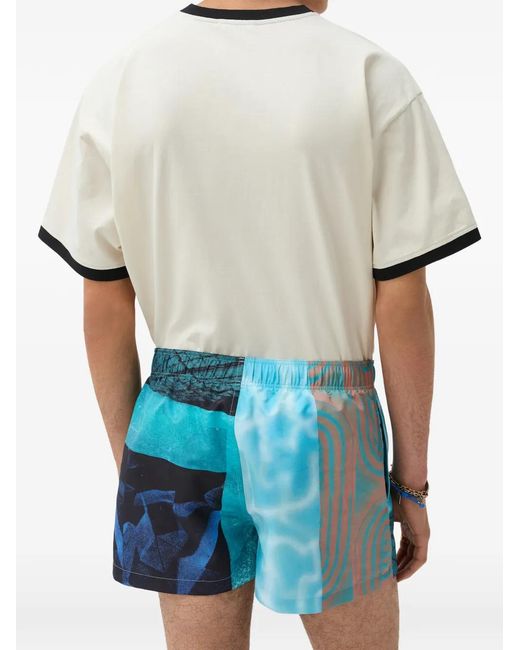 Bañador Estampado Versace de hombre de color Blue