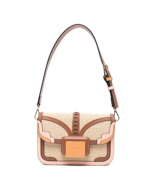 Cromia White Logo-Detail Shoulder Bag