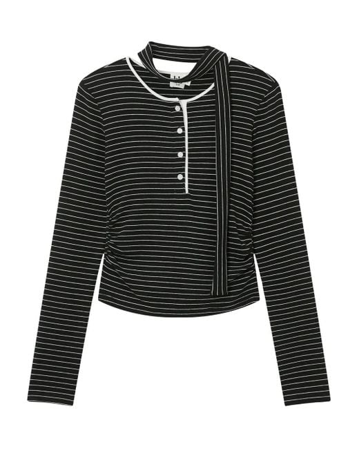 Top A Rayas Con Botones B+ AB de color Black