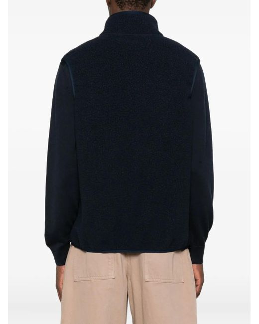 Maison Kitsuné Black Zip-Fastening Chest-Pocket Gilet for men
