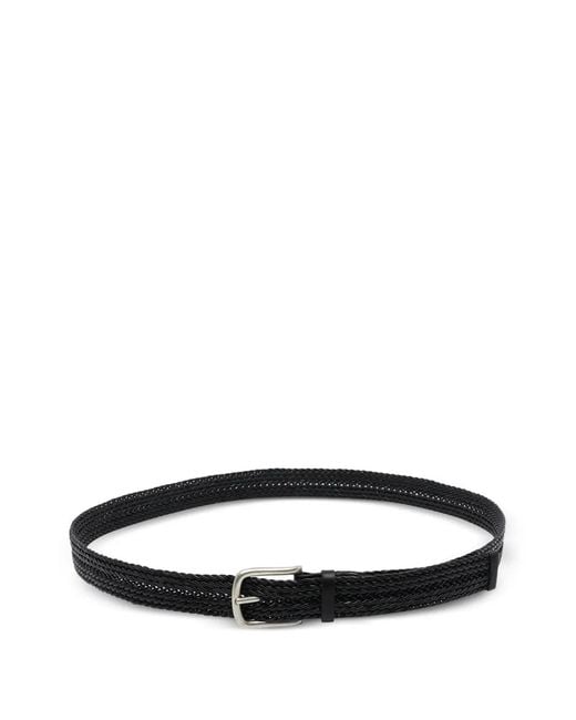 Orciani White Plug Braided Leather Belt for men