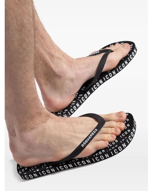DSquared² Icon Teenslippers in het Black voor heren
