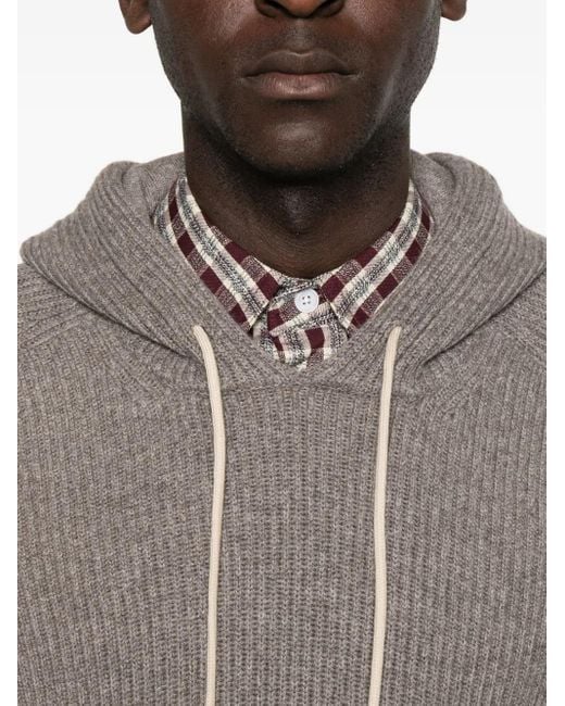 Tagliatore Geribbelde Hoodie in het Gray voor heren