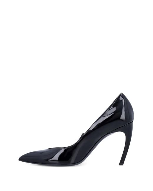 The Attico Blue 95Mm Mia Patent-Leather Pointed-Toe Pumps