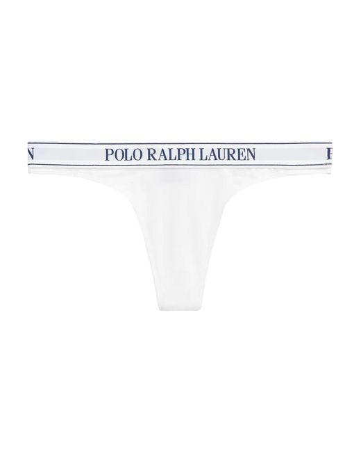 Polo Ralph Lauren White Logo-Waistband Thong