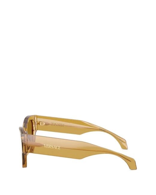 Versace Metallic Lunettes De Soleil À Monture Géométrique