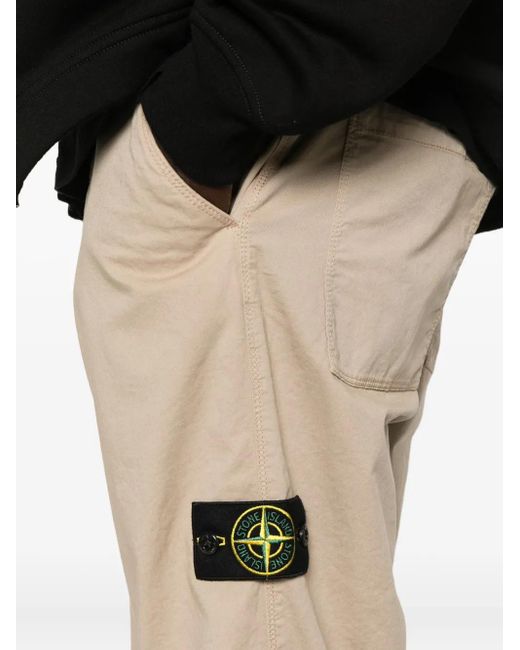 メンズ Stone Island パッチポケット パンツ Natural
