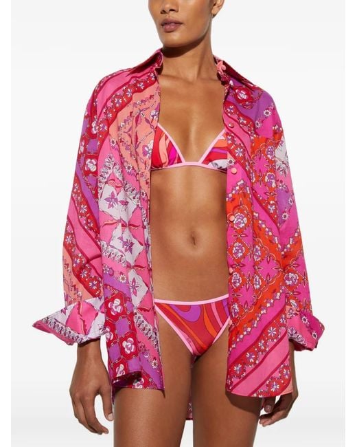 Emilio Pucci Red Festa Print Shirt