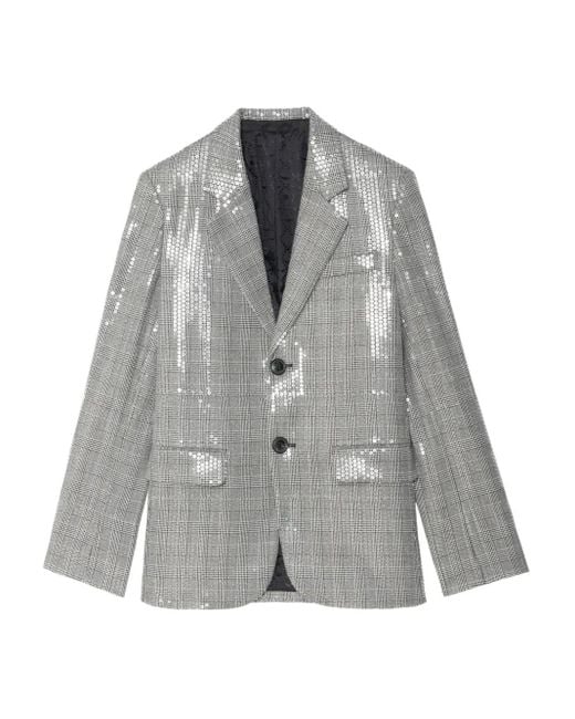 Zadig & Voltaire Gray Blazer mit Pailletten