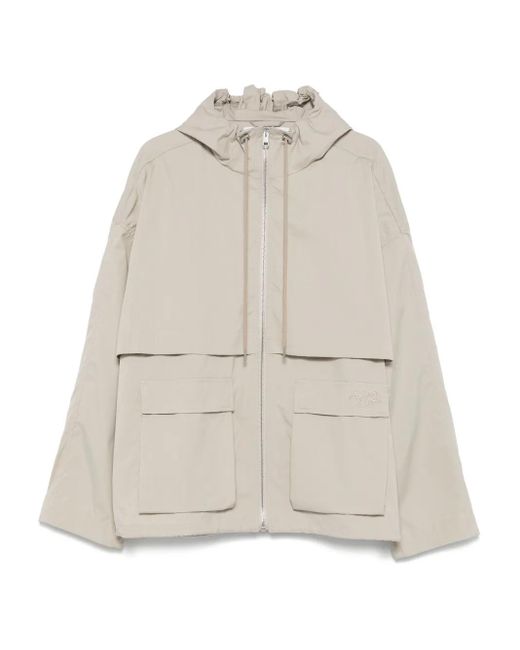 Maison Kitsuné Natural Hooded Zipped Windbreaker By for men