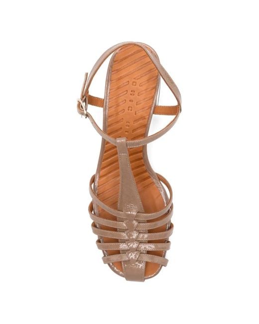 Chie Mihara Pink T-Strap Caged Sandals