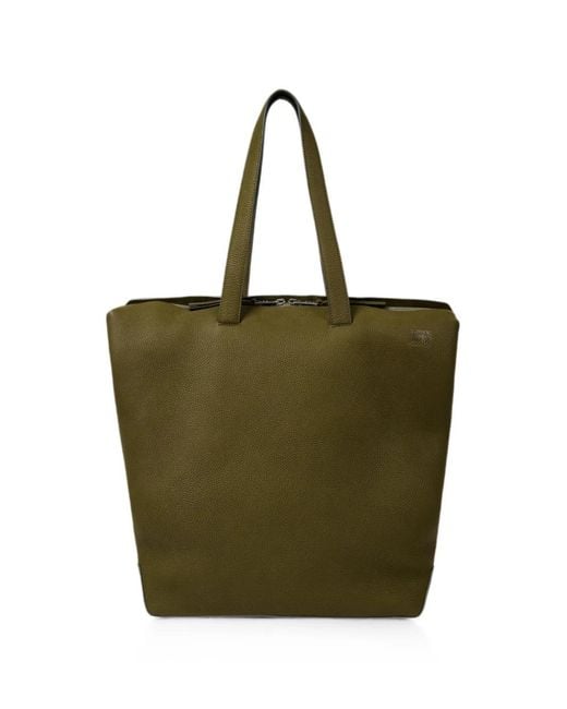 Paul Smith Green Khaki Leather Tote Bag for men