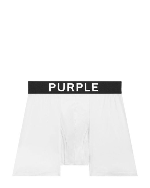Purple Brand White Logo-waistband Cotton Boxers for men