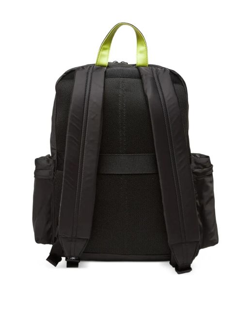 Calvin Klein Black Logo-Plaque Multi-Pocket Backpack for men