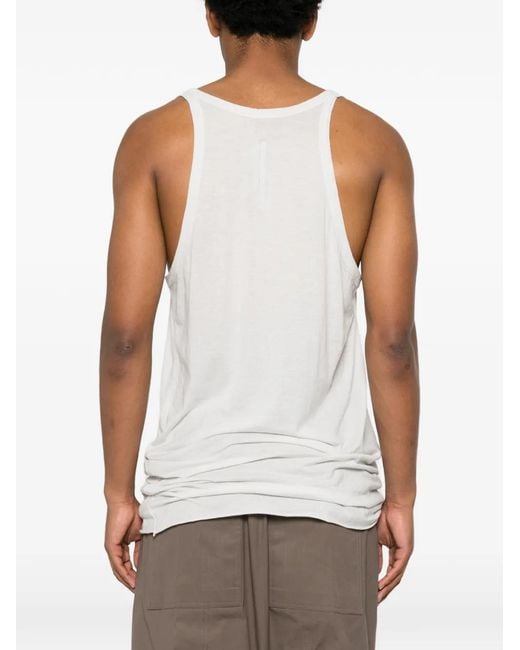 Rick Owens White Scoop-Neck Ribbed Vest for men