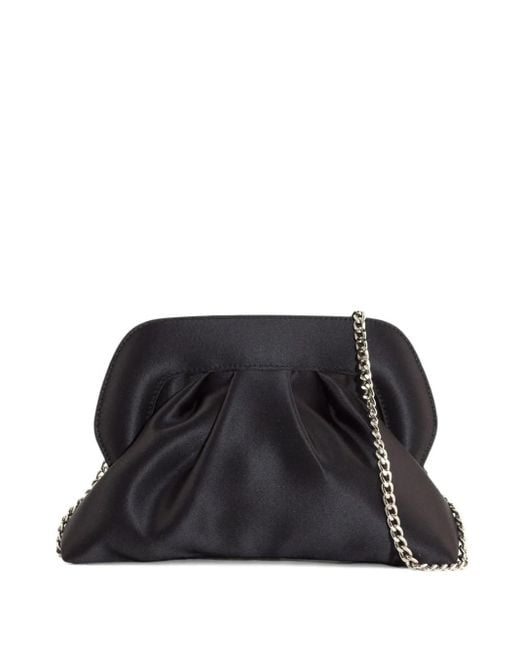 Roberto Festa Black Gathered-effect Chain-strap Clutch Bag