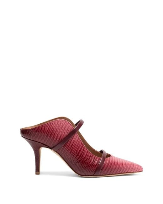 Malone Souliers Red Maureen Gradient-Effect Leather Mules