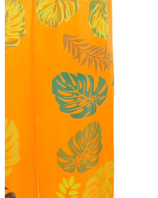Amir Slama Orange Robe De Plage Imprimée