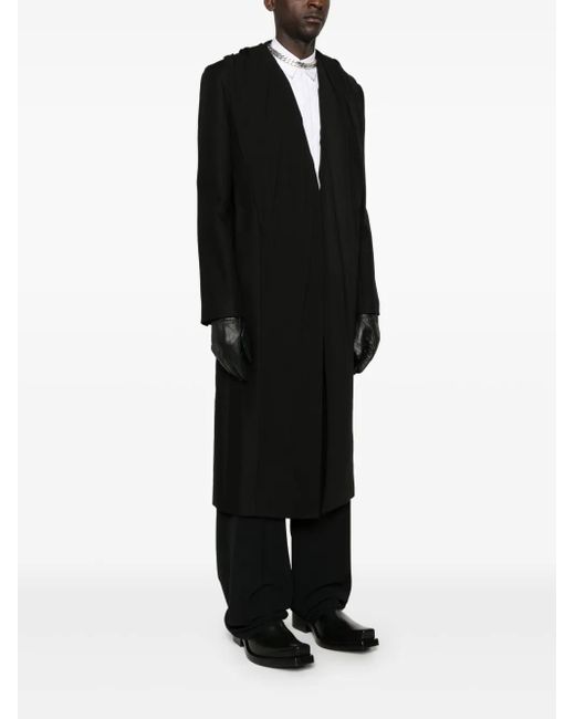 Y. Project Black Draped Cotton Hooded Coat