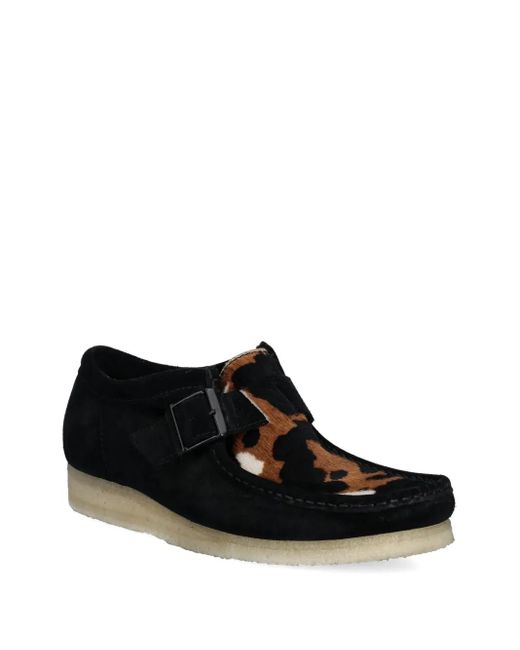 Clarks Black Leopard-Print Loafers for men