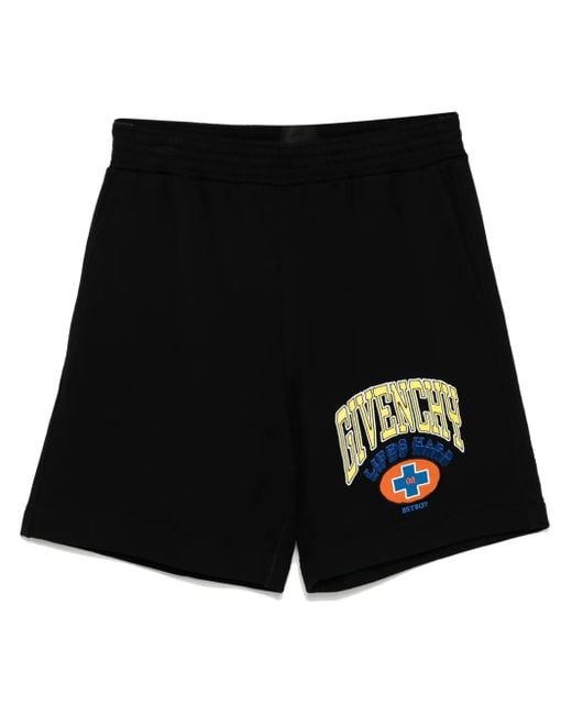 Givenchy Black Logo-Embroidered Shorts for men