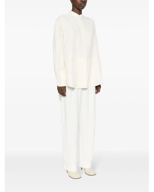 The Row White Silk Buttoned Shirt
