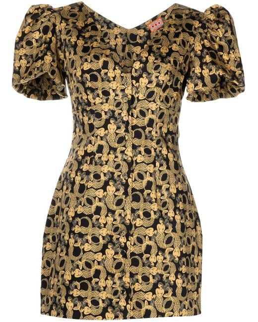 Vestido Bonita con sirena estampada LHD de color Yellow