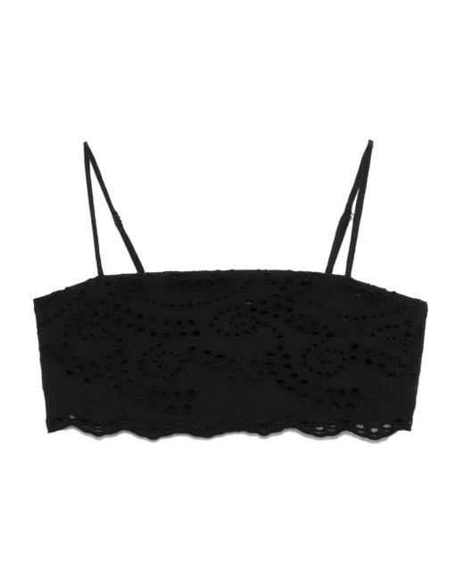 Mc2 Saint Barth Broderie Anglaise Top Black