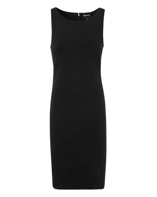 Emporio Armani Black Midikleid aus Ottoman-Jersey