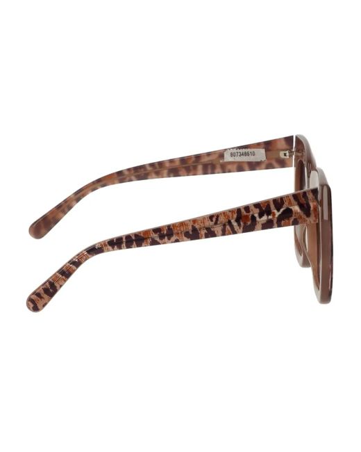 Stella McCartney Brown Leopard-Print Square-Frame Sunglasses